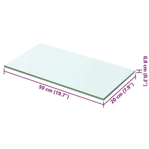 vidaXL Regalboden Glas Transparent 50x20 cm