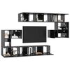 vidaXL 10-tlg. TV-Schrank-Set Hochglanz-Grau Holzwerkstoff