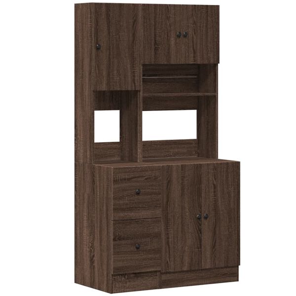 vidaXL K&uuml;chenschrank Braun Eichen-Optik 95x50x180 cm Holzwerkstoff