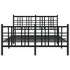 vidaXL Bettgestell mit Kopf- und Fu&szlig;teil Metall Schwarz 137x190 cm
