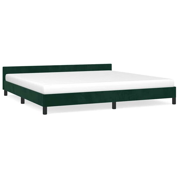 vidaXL Bettgestell ohne Matratze Dunkelgr&uuml;n 200x200 cm Samt