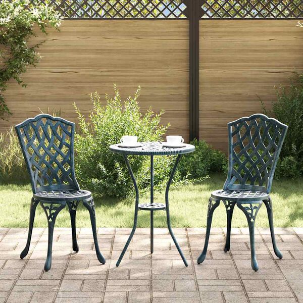 vidaXL Garten Bistro Set 3 pcs Grün Aluminium