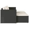 vidaXL 5tlg. Garten-Sofagarnitur mit Kissen Schwarz Poly Rattan Akazie