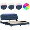 vidaXL Bettgestell mit LED ohne Matratze "Hvar" Blau 180x200 cm Stoff