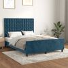 vidaXL Bettgestell ohne Matratze Dunkelblau 140x190 cm Samt