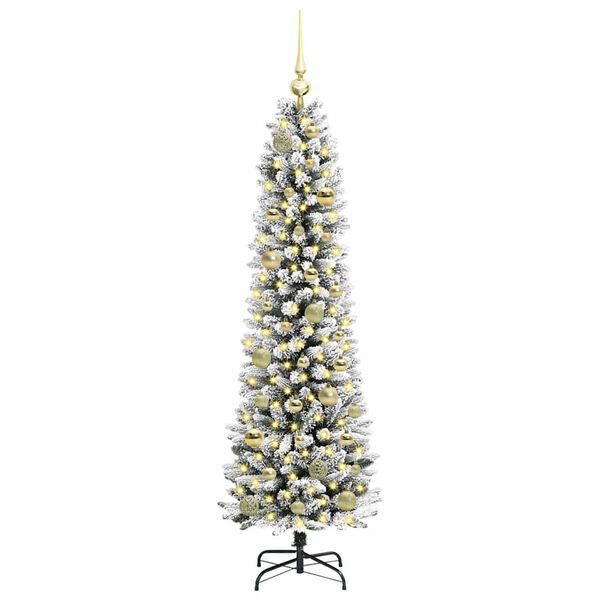 vidaXL K&uuml;nstlicher Weihnachtsbaum mit 150 LEDs mit St&auml;nder Wei&szlig; 150 cm