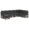 vidaXL Gartensofa-set 8 Stk. Grau Poly-Rattan