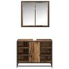 vidaXL Badezimmerm&ouml;bel-Set mit Regal 2 pcs Altholz Holzwerkstoff