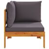 vidaXL Garten-Ecksofa mit Kissen Massivholz Akazie