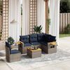 vidaXL 6-tlg. Garten-Sofagarnitur mit Kissen Grau Poly Rattan