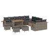 vidaXL Gartensofa-set 14 Stk. Grau Poly-Rattan