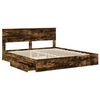 vidaXL Aufbewahrungsbett Ger&auml;ucherte Eiche 200 x 200 cm Holzwerkstoff