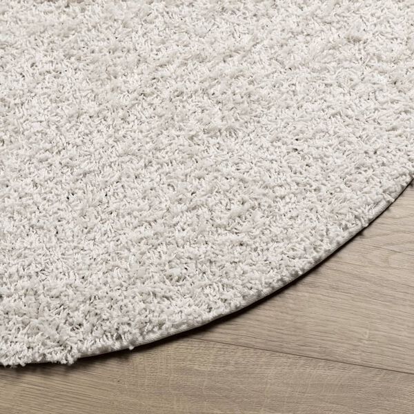 vidaXL Teppich Shaggy Hochflor Modern Creme &Oslash; 200 cm