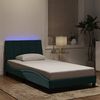 vidaXL Bettgestell mit LED ohne Matratze "Hanko" Dunkelgr&uuml;n 100x200 cm Samt