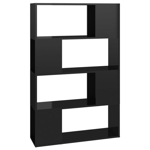 vidaXL B&uuml;cherregal Raumteiler Hochglanz-Schwarz 80x24x124,5 cm