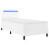 vidaXL Boxspringbett mit Matratze Wei&szlig; 100 x 200 cm Kunstleder