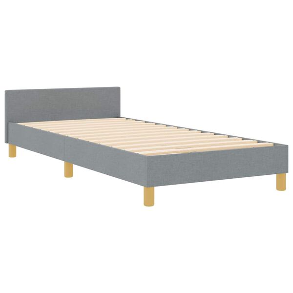 vidaXL Bettgestell mit Kopfteil Hellgrau 90 x 200 cm Stoff