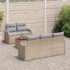 vidaXL Gartensofa-set mit Kissen 6 pcs Beige Poly-Rattan