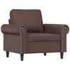 vidaXL Sessel mit Hocker Braun 60 cm Kunstleder
