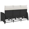 vidaXL Gartensofa mit Liegefunktion Kissen L-Form Schwarz Poly Rattan
