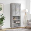 vidaXL Highboard Betongrau 69,5x34x180 cm Holzwerkstoff