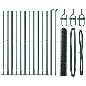 vidaXL Sechseckzaun mit Betonsockel 25 x 1,2 m PVC-beschichteter Stahl