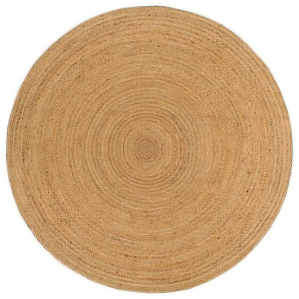 vidaXL Wendeteppich Geflochten Anthrazit und Natur 120 cm Jute Rund