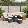 vidaXL Gartensofa-set mit Kissen 9 pcs Schwarz und Creme