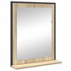 vidaXL Badezimmerm&ouml;bel-Set mit Regal mit T&uuml;r 3 pcs Braun Holzwerkstoff