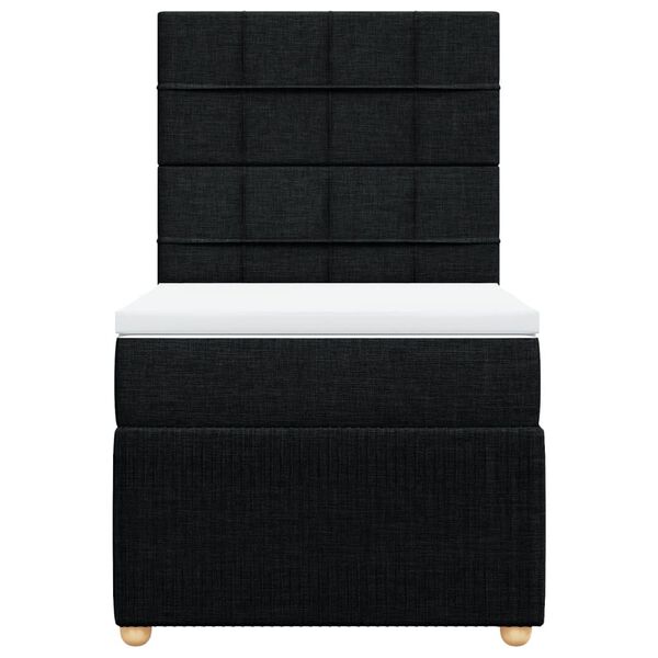 vidaXL Boxspringbett mit Matratze Schwarz 100x200 cm Stoff