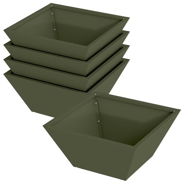 vidaXL Garten-Pflanzgef&auml;&szlig; 5 pcs Olive Gr&uuml;n 35 x 35 x 15 cm