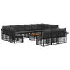 vidaXL Outdoor-Sofagarnitur 14 stk. 13-Sitzer Schwarz und Dunkelgrau
