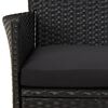 vidaXL 7-tlg. Garten-Essgruppe mit Kissen Schwarz Poly Rattan