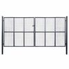 vidaXL Maschen-Gartentor verzinkter Stahl 400 x 200 cm Grau