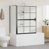 vidaXL Bad-Duschschirm Schwarz und Transparent 116 x 68 x 128 cm