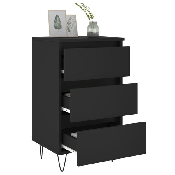 vidaXL Nachttisch Schwarz 40x35x69 cm Holzwerkstoff