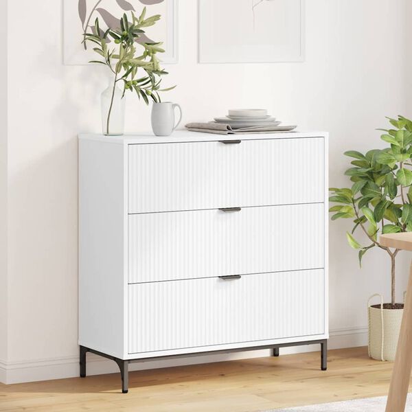 vidaXL Sideboard mit Schubladen Wei&szlig; 79,5 x 33 x 82 cm Holzwerkstoff