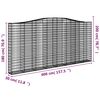vidaXL Gabionen mit Hochbogen 7 Stk. 400x30x180/200cm Verzinktes Eisen