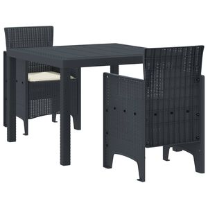 vidaXL Garten Essgruppe 3 pcs Anthrazit Polypropylen