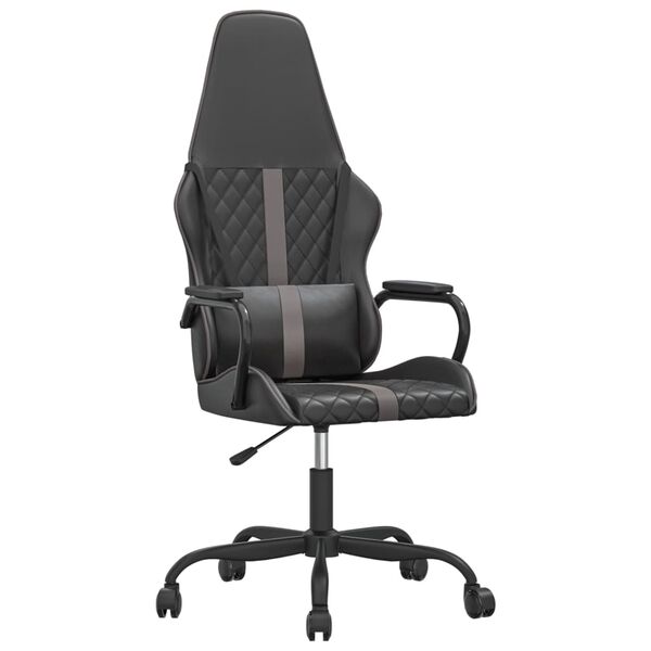 vidaXL Gaming-Stuhl Schwarz und Grau Kunstleder
