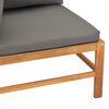 vidaXL Ecksofa mit Dunkelgrauen Kissen Teak Massivholz