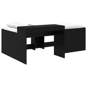 vidaXL Hochbett mit Schreibtisch f&uuml;r Kinder Schwarz 90 x 200 cm