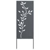 vidaXL Garten Sichtschutz-Leinwand Floral Anthrazit 50 x 140 cm