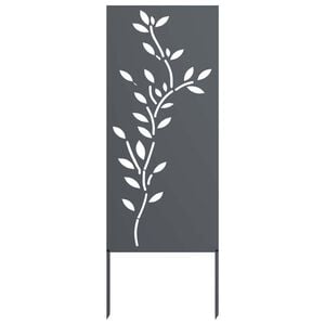 vidaXL Garten Sichtschutz-Leinwand Floral Anthrazit 50 x 140 cm