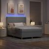 vidaXL Boxspringbett mit Matratze Hellgrau 140 x 200 cm Stoff