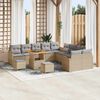 vidaXL Gartensofa-set mit Kissen 13 pcs Beige Poly-Rattan