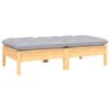 vidaXL Gartensofa 2-Sitzer mit Kissen in Grau Massivholz Kiefer