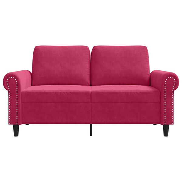 vidaXL 2-Sitzer-Sofa Weinrot 120 cm Samt
