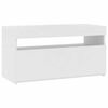 vidaXL TV-Schrank mit LED-Leuchten Hochglanz-Wei&szlig; 75x35x40 cm