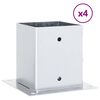 vidaXL Pfostentr&auml;ger Quadratisch 4Stk. Silber 121x121mm Stahl Verzinkt